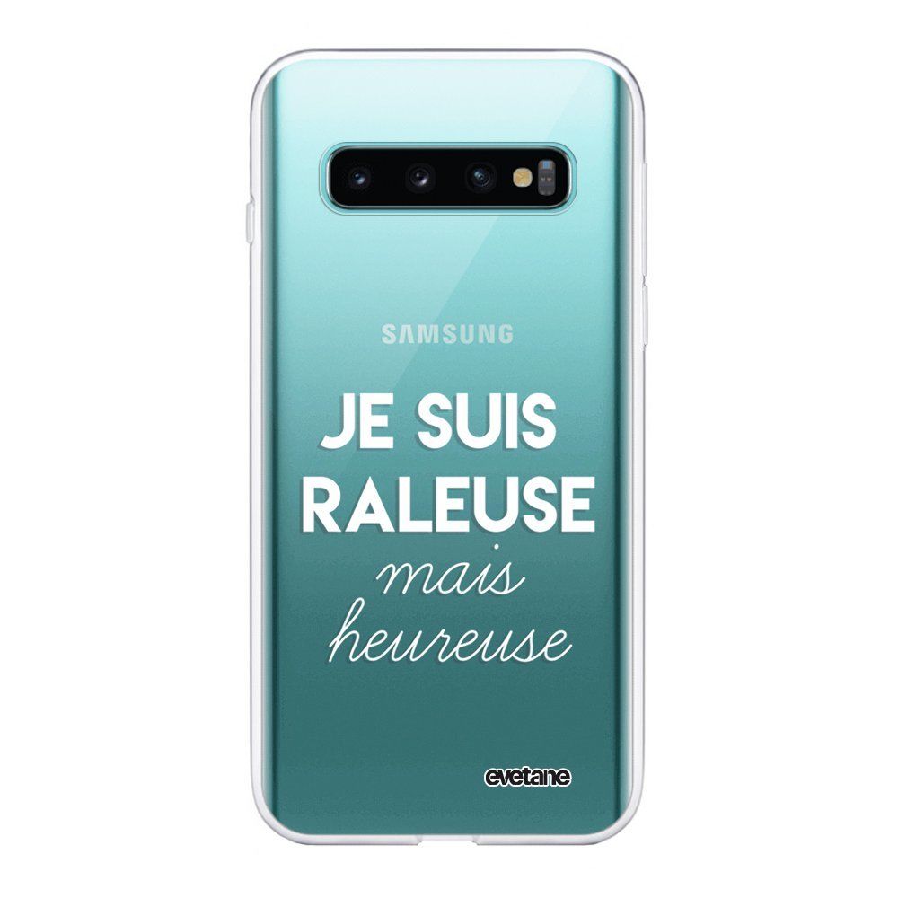 Evetane - Coque Samsung Galaxy S10 Plus 360 intégrale transparente Raleuse mais heureuse blanc Ecriture Tendance Design Evetane. - Coque, étui smartphone
