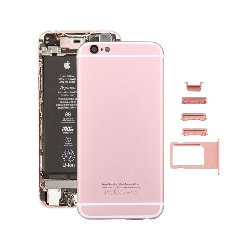 Wewoo - Pour iPhone 6s couverture arrière or rose + plateau de carte + touche de contrôle du volume + bouton d'alimentation + de vibreur interrupteur muet couvercle du boîtier Assemblée complète pièce détachée 5 en 1 - Autres accessoires smartphone
