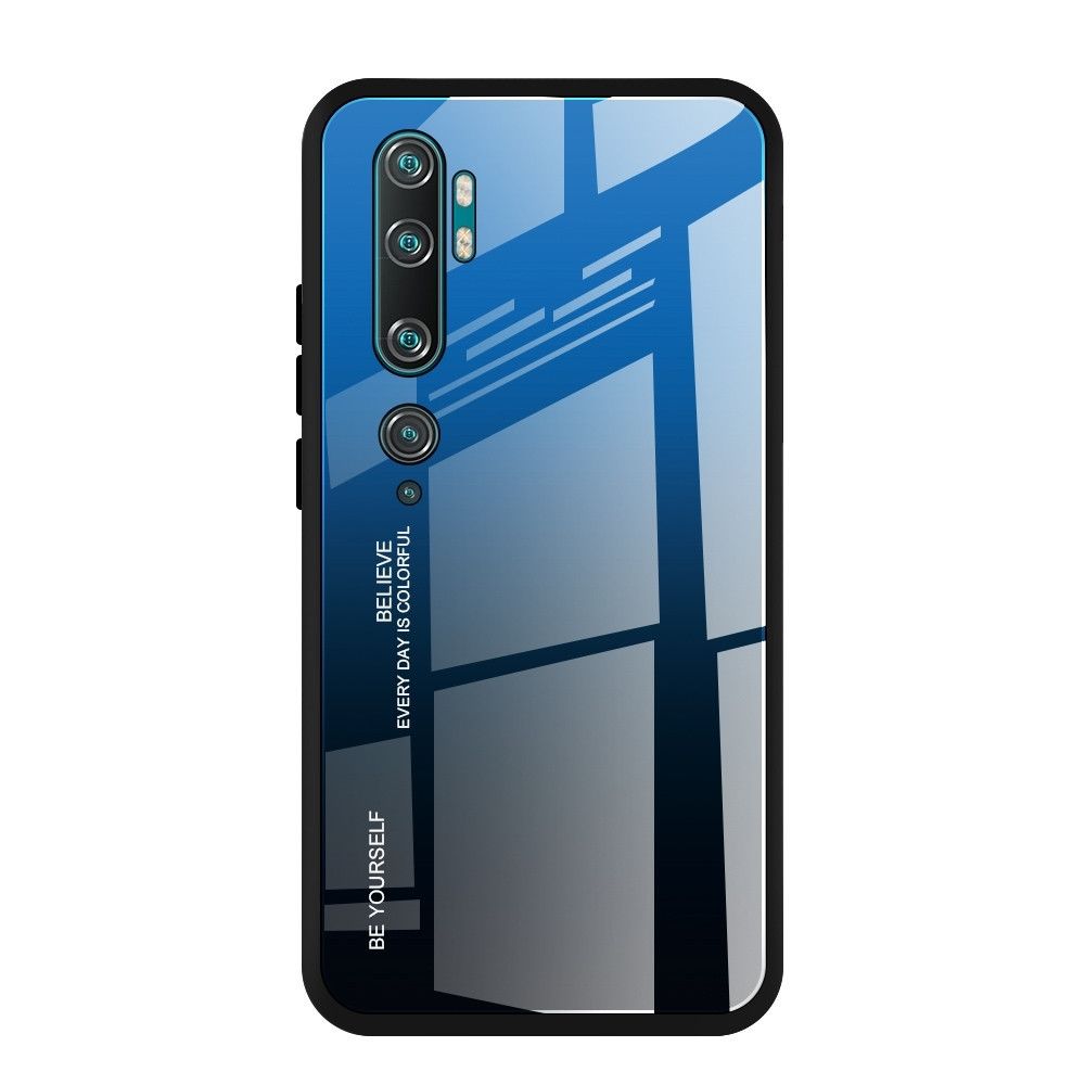 Wewoo - Coque Pour Xiaomi Mi CC9 Pro étui en verre de couleur dégradée bleu - Coque, étui smartphone
