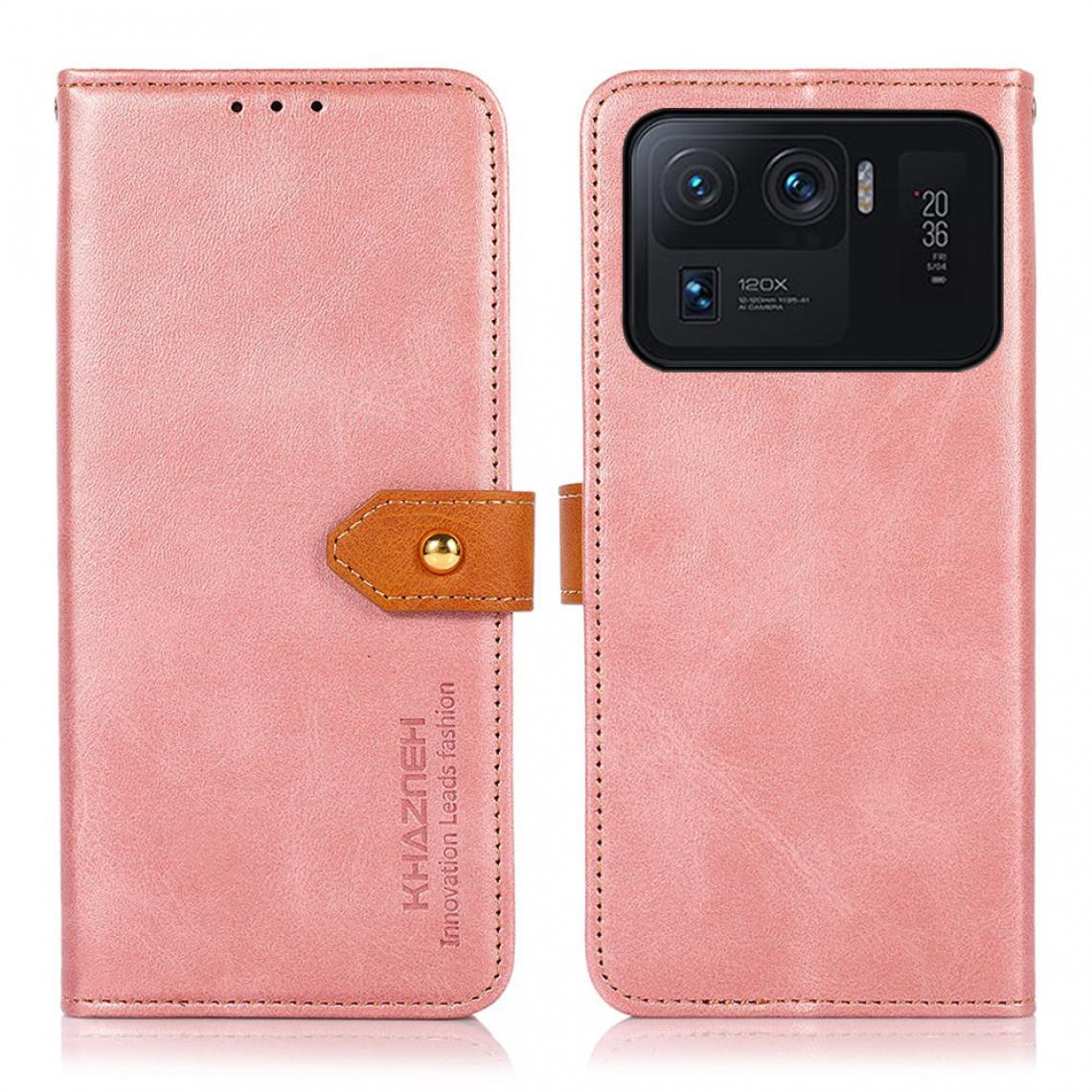 Other - Etui en PU Fermoir Magnétique Doré Double Couleur avec support or rose pour votre Xiaomi Mi 11 Ultra - Coque, étui smartphone