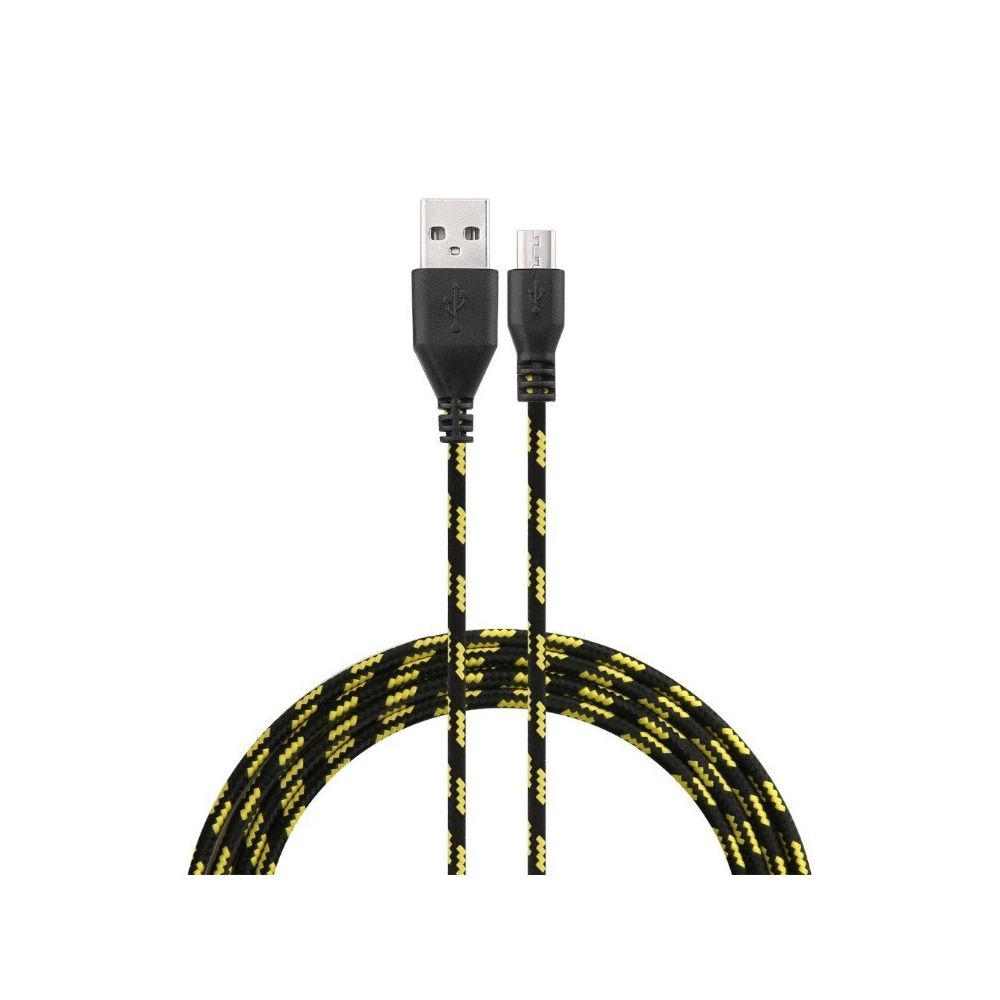 Shot - Cable Tresse pour HTC Desire 820 3m Universel Chargeur Connecteur Micro USB Tissu Tisse Lacet Fil Nylon (NOIR) - Chargeur secteur téléphone