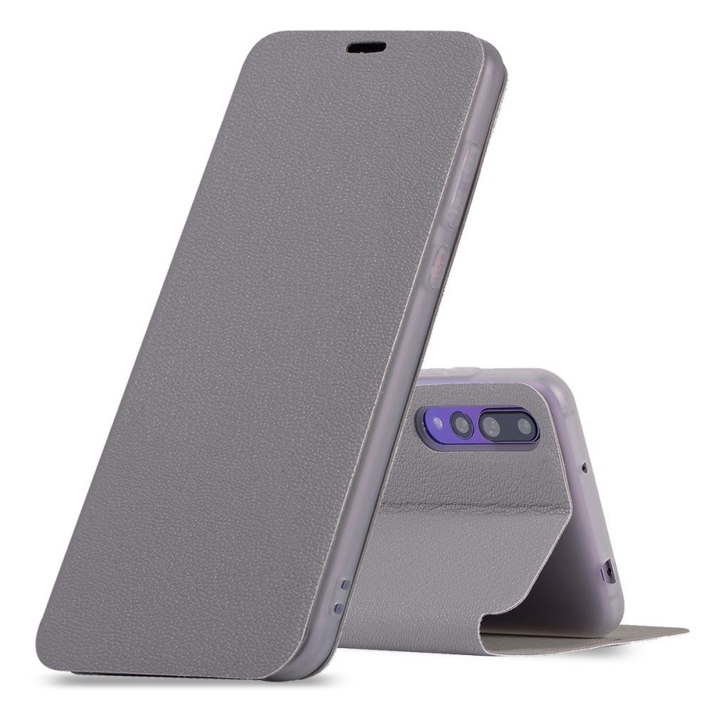marque generique - Etui en PU peau avec socle gris empcement de carte pour Huawei P20 Pro - Autres accessoires smartphone