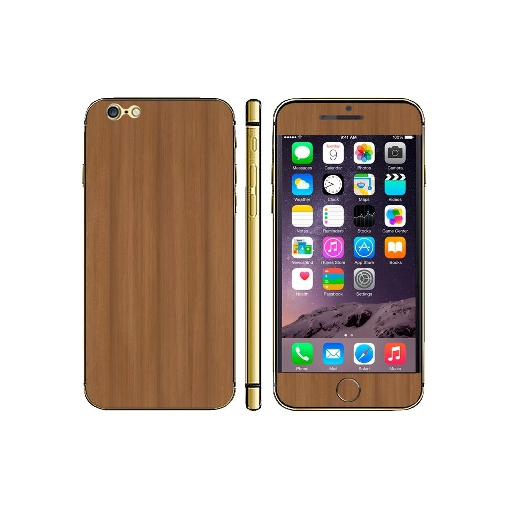 Wewoo - Sticker pour iPhone 6 et 6S Autocollants de décalque de téléphone portable de texture en bois - Autres accessoires smartphone