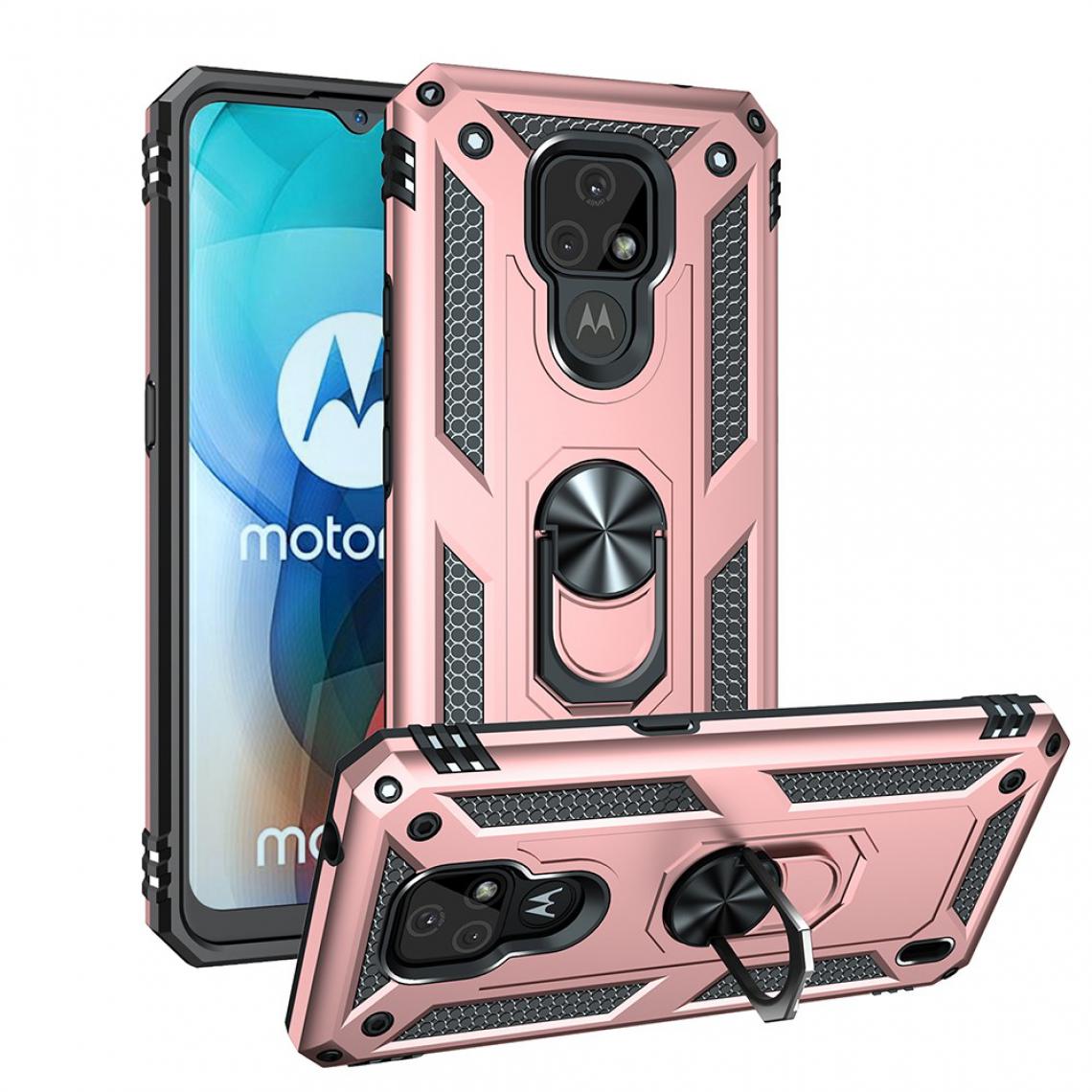 Other - Coque en TPU Hybride Anti-Chute avec béquille or rose pour votre Motorola Moto E7 - Coque, étui smartphone