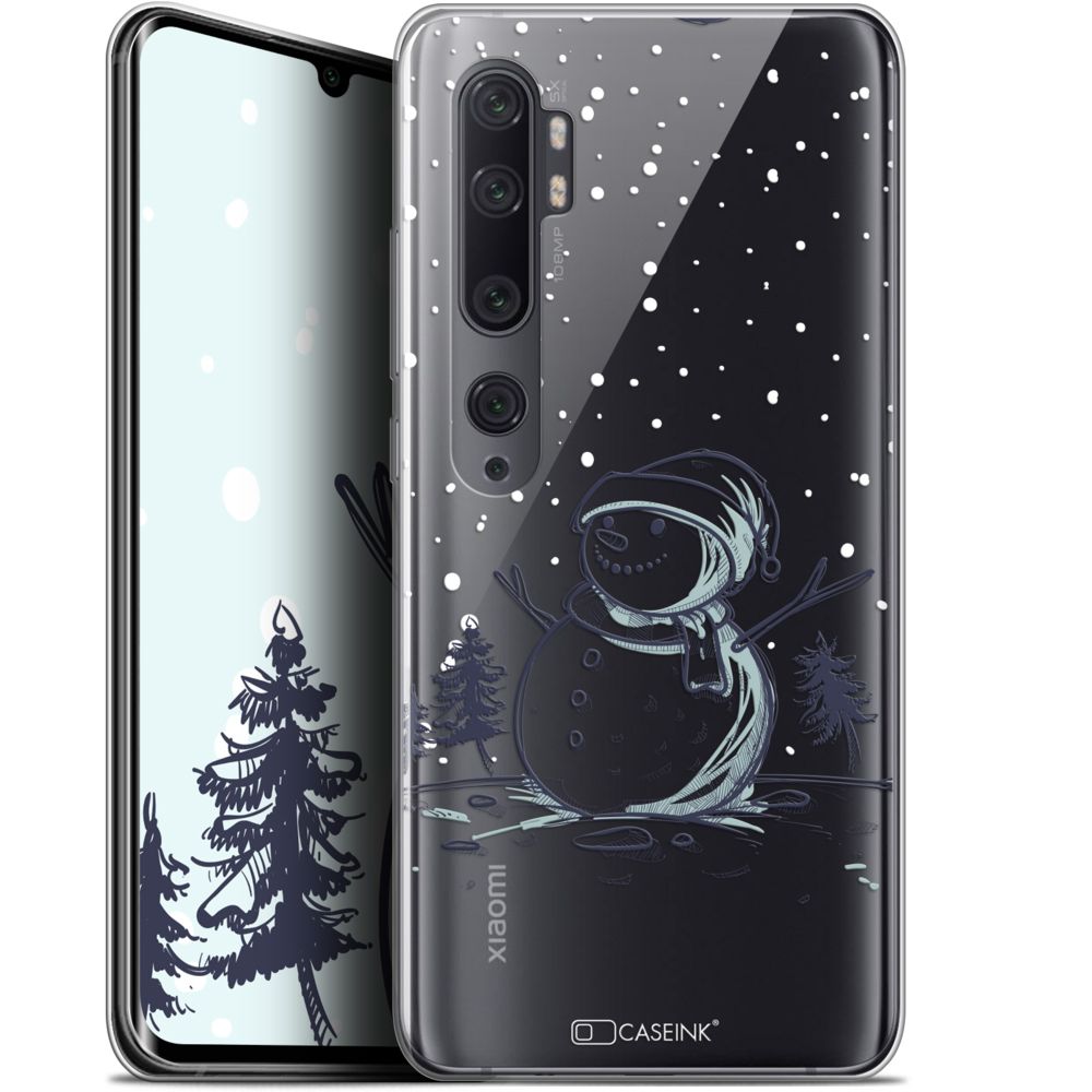 Caseink - Coque Pour Xiaomi Mi Note 10 / Pro (6.47 ) [Gel HD Collection Noël 2017 Design Bonhomme de Neige - Souple - Ultra Fin - Imprimé en France] - Coque, étui smartphone