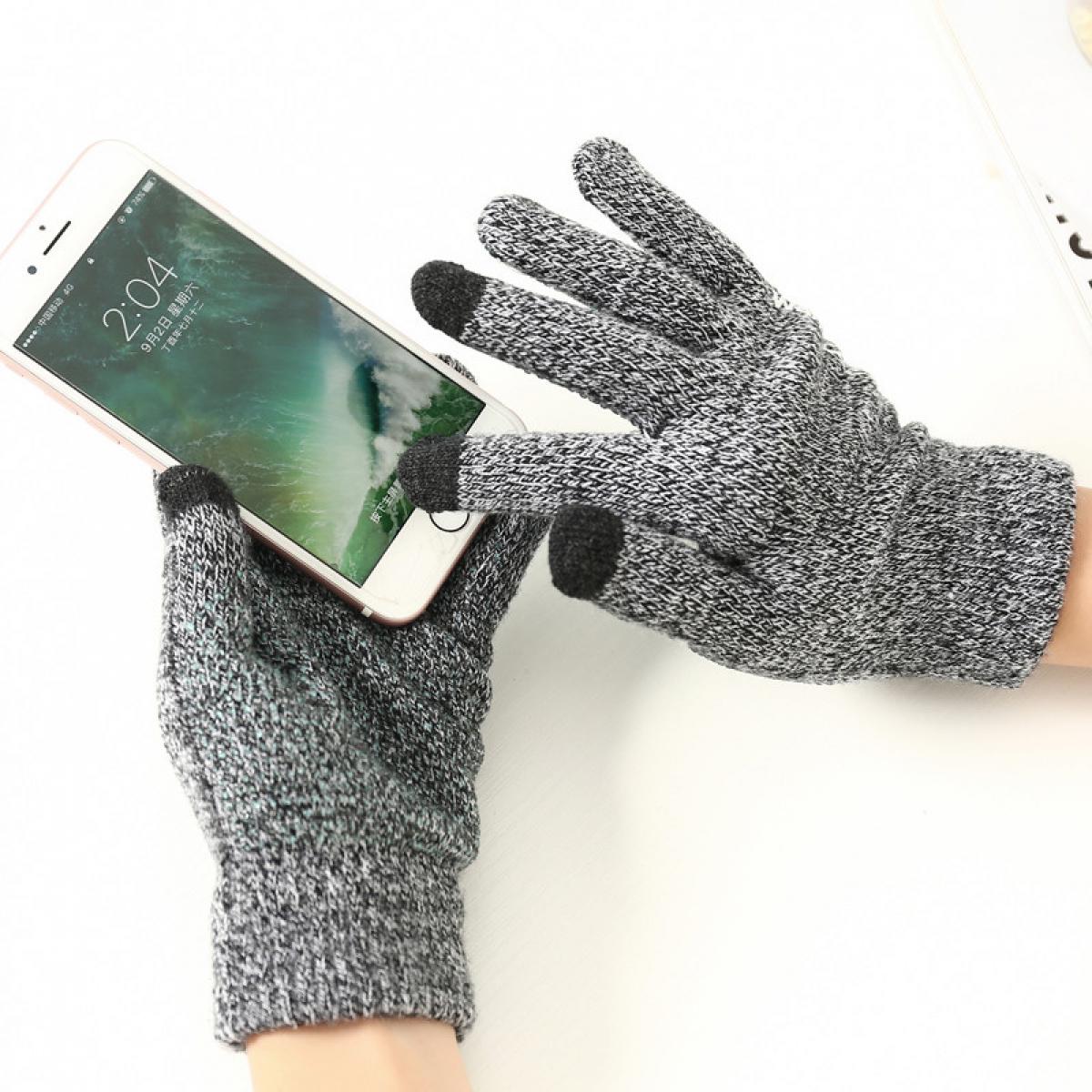 Shot - Gants Homme tactiles pour XIAOMI Mi A2 Smartphone Taille M 3 doigts Hiver (GRIS) - Autres accessoires smartphone