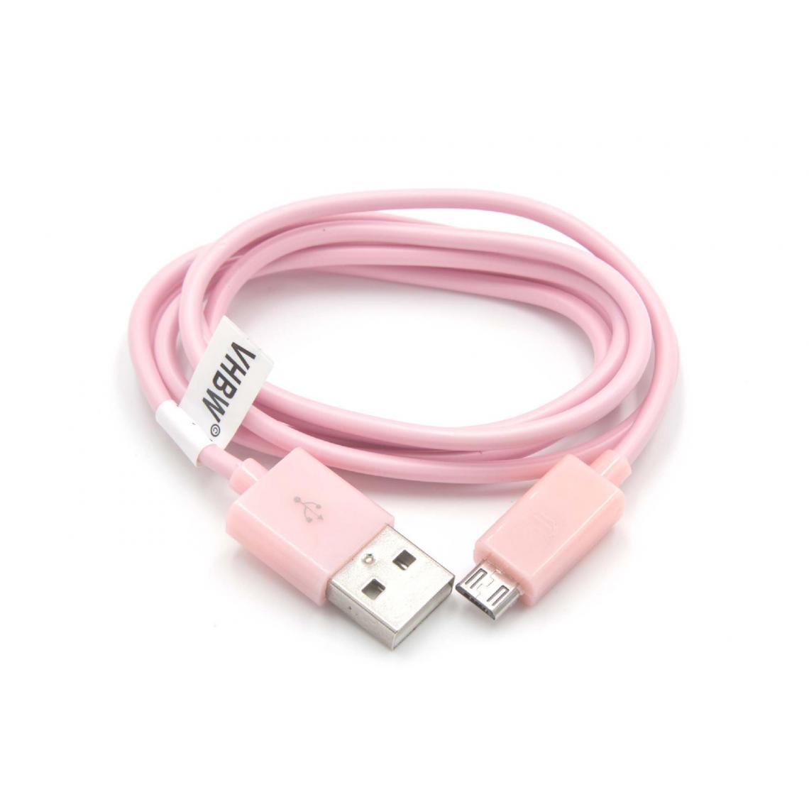 Vhbw - vhbw Câble USB vers Micro USB 1m rose compatible avec divers appareils - Autres accessoires smartphone