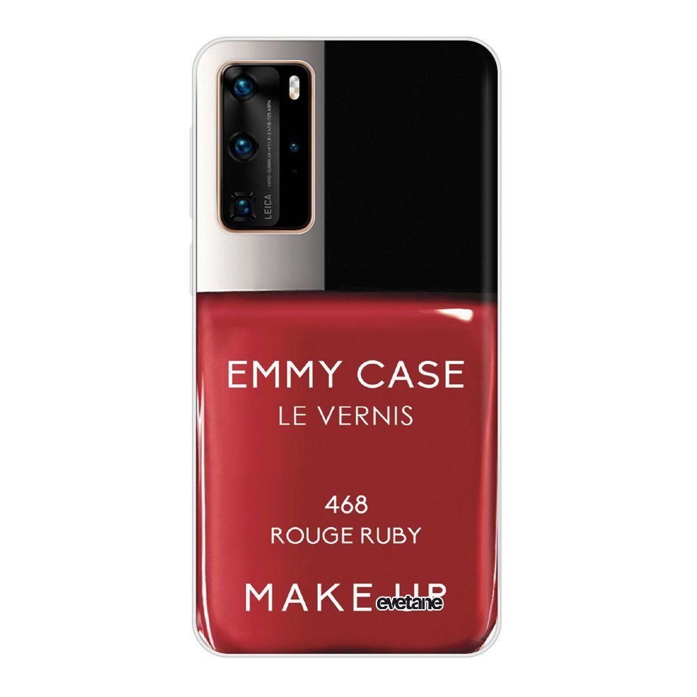 Evetane - Coque Huawei P40 Pro souple transparente Vernis Rouge Motif Ecriture Tendance Evetane - Coque, étui smartphone