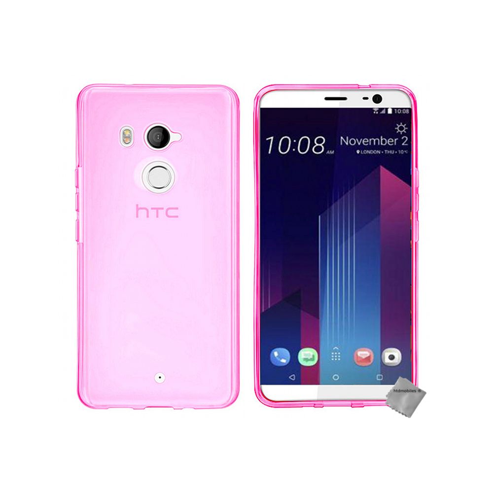Htdmobiles - Housse etui coque pochette silicone gel fine pour HTC U11+ (U11 Plus) + verre trempe - ROSE - Autres accessoires smartphone