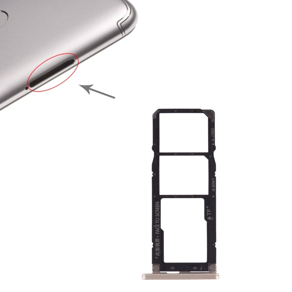 Wewoo - Tiroir de Carte SIM Plateau pour SIM + SIM + Micro SD Xiaomi Redmi S2 Gold - Autres accessoires smartphone