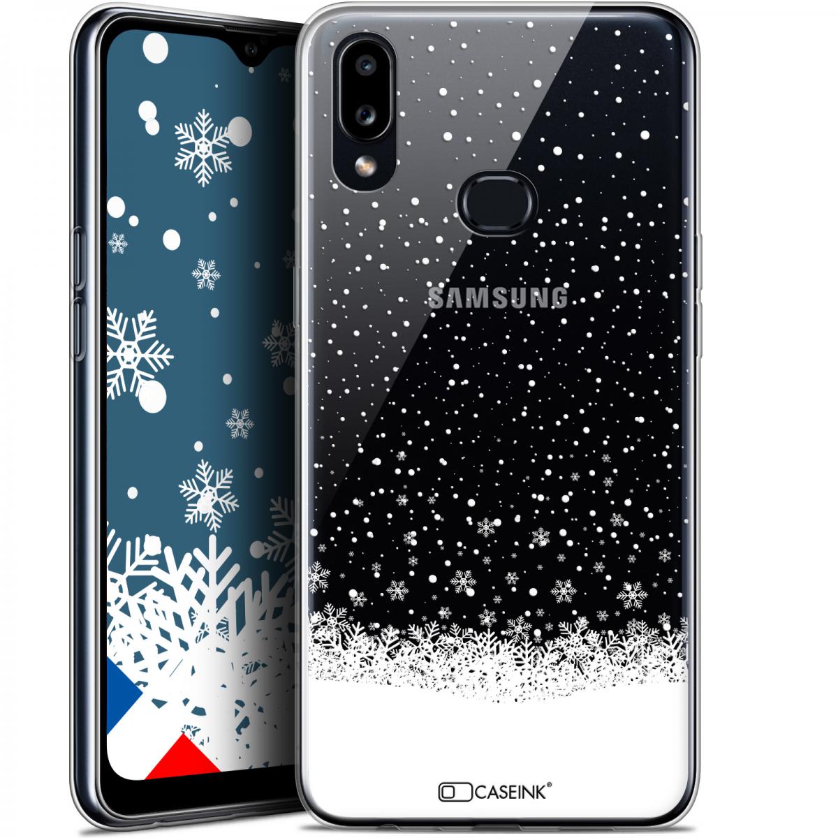 Caseink - Coque Pour Samsung Galaxy A10S (6.1 ) [Gel HD Collection Noël 2017 Design Flocons de Neige - Souple - Ultra Fin - Imprimé en France] - Coque, étui smartphone