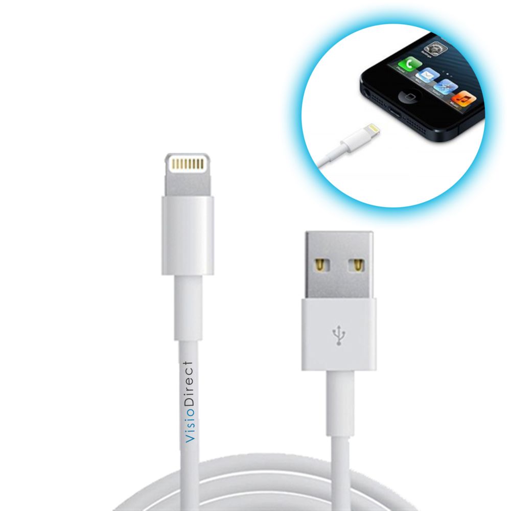 Visiodirect - Cable USB de charge blanc pour iPhone 5 - Autres accessoires smartphone