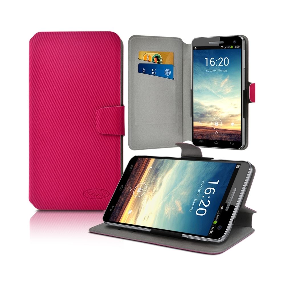 Karylax - Housse Etui Porte-Carte Support Universel M Couleur Rose Fushia pour Sony Xperia M4 Aqua - Autres accessoires smartphone