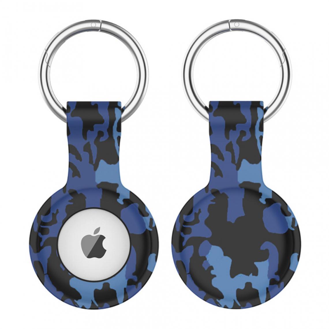 Other - Coque en silicone Impression de motifs avec porte-clés bleu camouflage pour votre Apple AirTag - Coque, étui smartphone