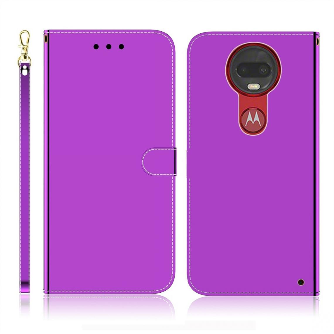 Wewoo - Housse Coque Pour Motorola Moto G7 / G7 Plus Etui en cuir à rabat horizontal avec surface miroir côté titulaire porte-cartes et portefeuille & lanière violet - Coque, étui smartphone