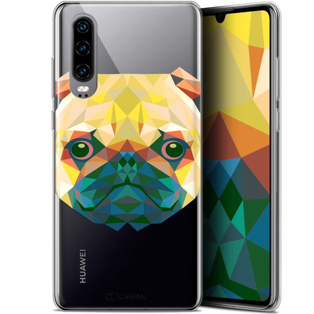 Caseink - Coque Pour Huawei P30 (6.1 ) [Gel HD Polygon Series Animal - Souple - Ultra Fin - Imprimé en France] Chien - Coque, étui smartphone