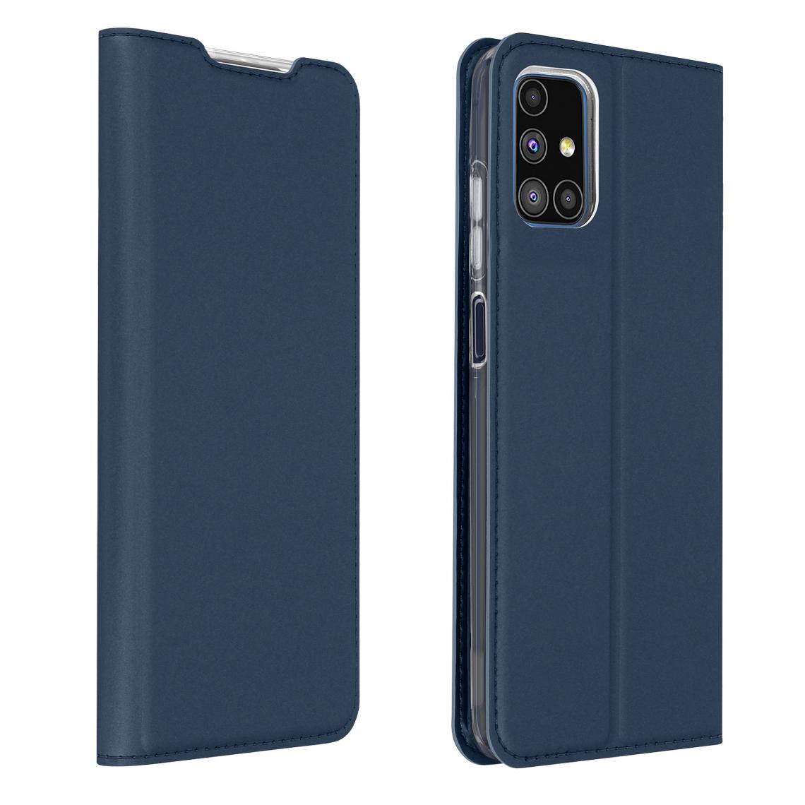 Dux Ducis - Housse Samsung M51 Étui Porte-carte Fonction Support Vidéo Dux Ducis Bleu nuit - Coque, étui smartphone