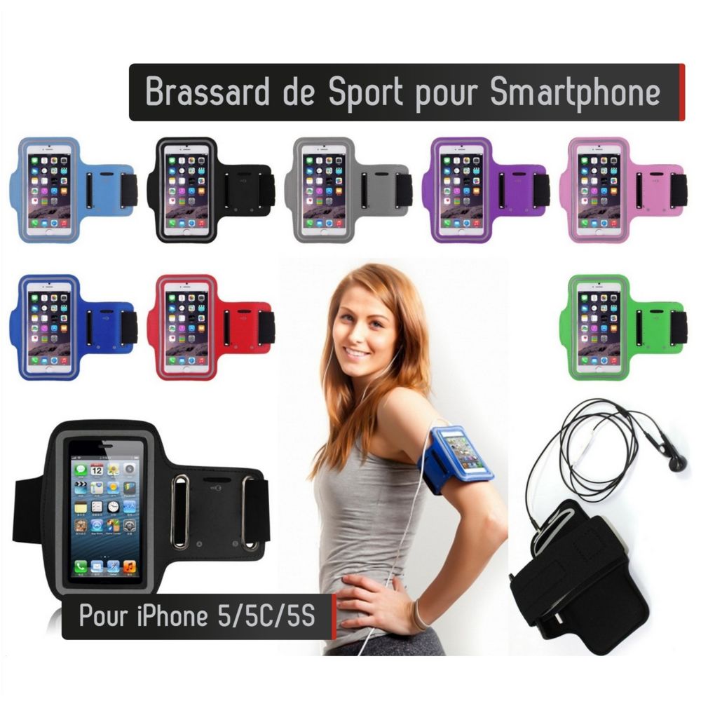 Shot - Brassard Sport Iphone SE pour Courir Respirant APPLE (ROUGE) - Coque, étui smartphone