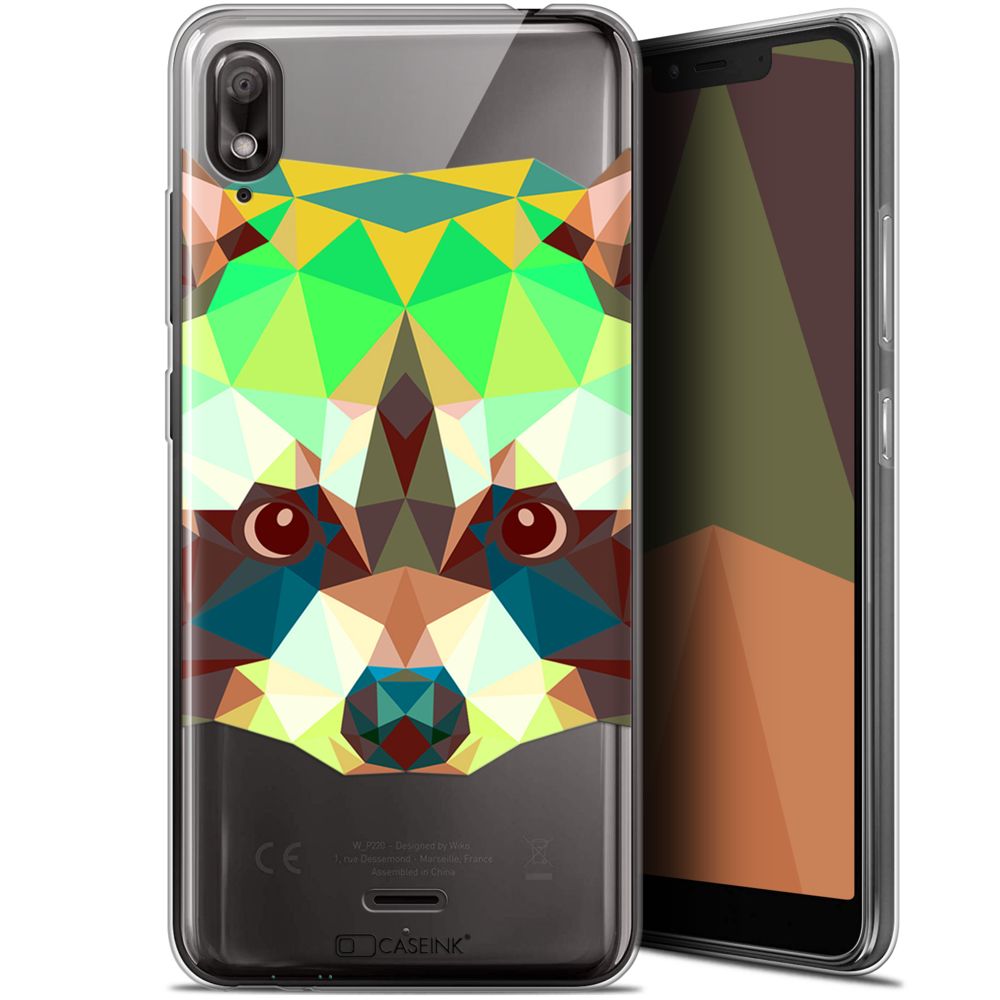 Caseink - Coque Pour Wiko View 2 GO (5.93 ) [Gel HD Collection Polygon Animals Design Raton Laveur - Souple - Ultra Fin - Imprimé en France] - Coque, étui smartphone