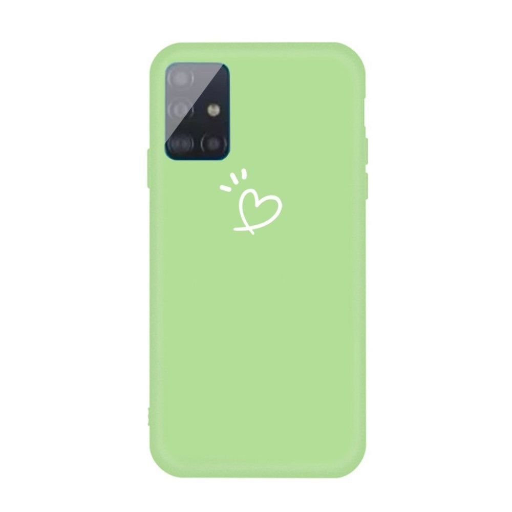 marque generique - Coque en TPU motif coeur mignon mat vert pour votre Samsung Galaxy A71 - Coque, étui smartphone