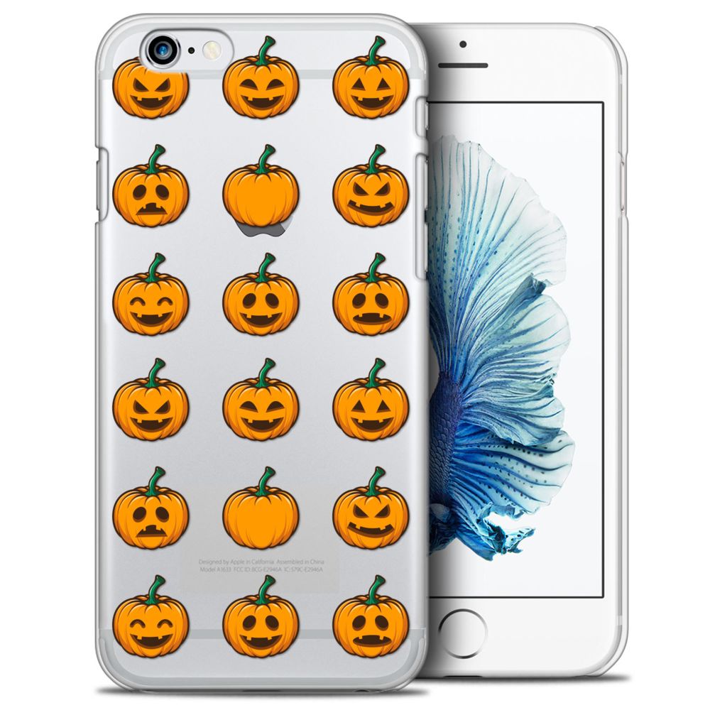 Caseink - Coque Housse Etui Apple iPhone 6/6s Plus (5.5) [Crystal HD Collection Halloween Design Smiley Citrouille - Rigide - Ultra Fin - Imprimé en France] - Coque, étui smartphone