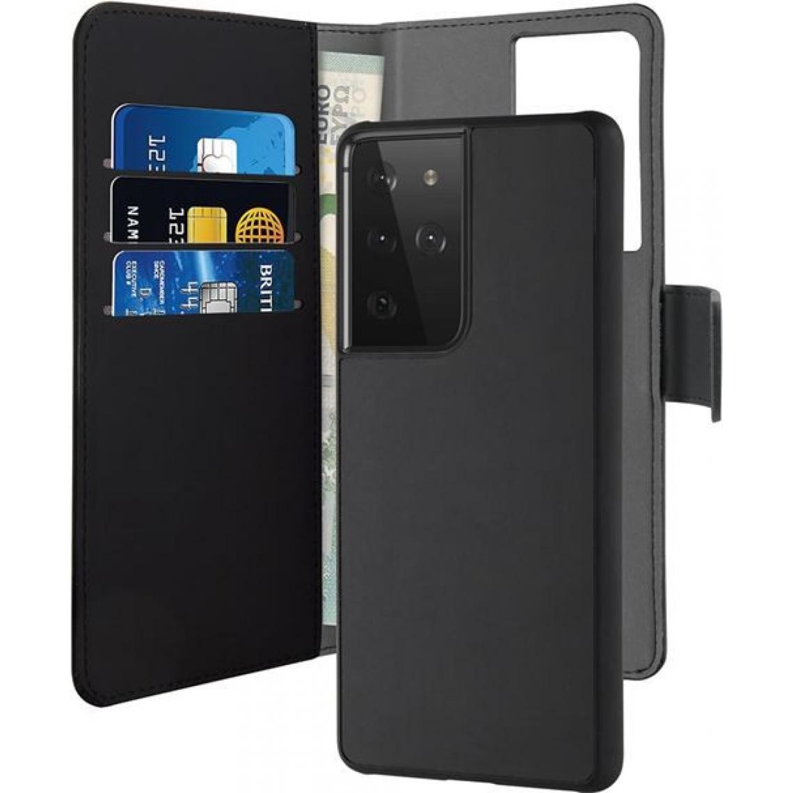 Puro - Etui folio magnétique à rabat 2 en 1 pour Samsung Galaxy S21 Ultra 5G BigBen Connected Puro Noir - Autres accessoires smartphone