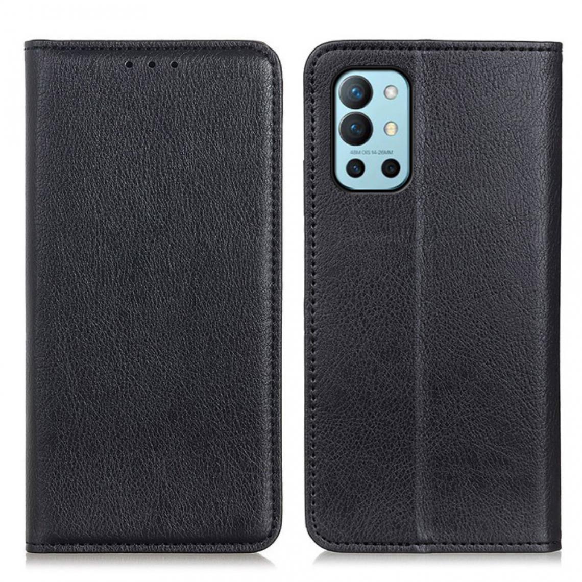 Other - Etui en PU Texture Litchi auto-absorbée avec support noir pour OnePlus 9R - Coque, étui smartphone