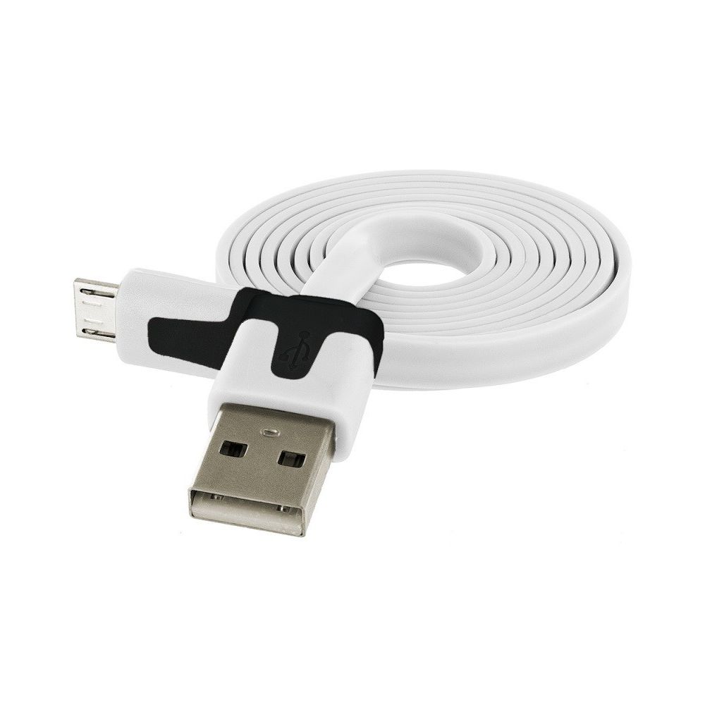 Shot - Cable Chargeur pour XIAOMI Redmi Note 5 USB / Micro USB 1m Noodle Universel Connecteur Syncronisation (BLANC) - Chargeur secteur téléphone