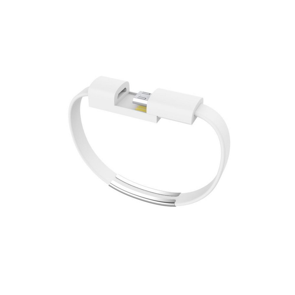 Shot - Cable Bracelet Micro USB pour ALCATEL 1 Android Chrome Chargeur USB 25cm Connecteur (BLANC) - Chargeur secteur téléphone