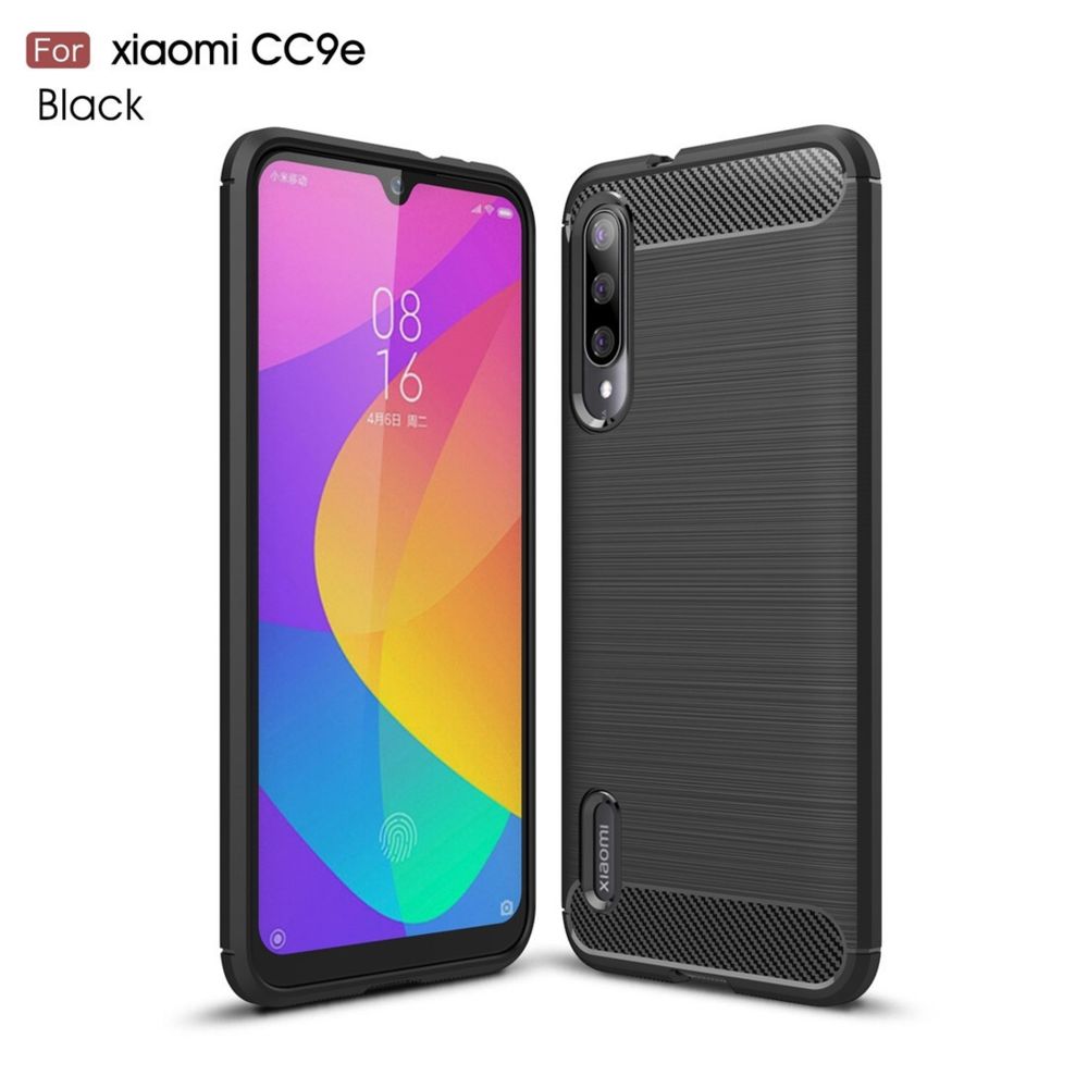 Wewoo - Coque Souple en TPU texturée et fibre de carbone pour Xiaomi Mi CC9e / A3 Noir - Coque, étui smartphone