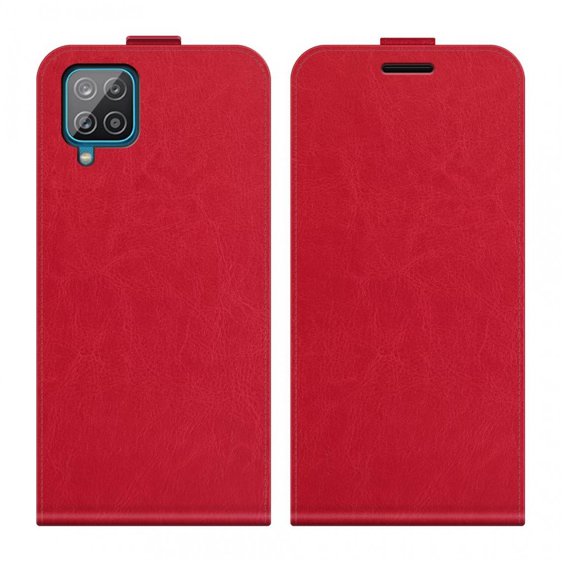 Other - Coque en TPU + PU Texture de cheval fou à bascule verticale avec porte-carte rouge pour votre Samsung Galaxy A22 4G (EU Version) - Coque, étui smartphone