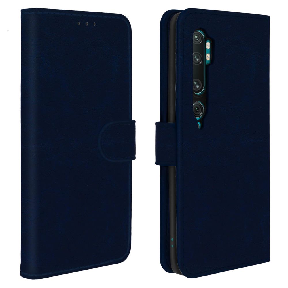 Avizar - Housse Xiaomi Mi Note 10/Note 10 Pro Porte-cartes Fonction Support - bleu nuit - Coque, étui smartphone