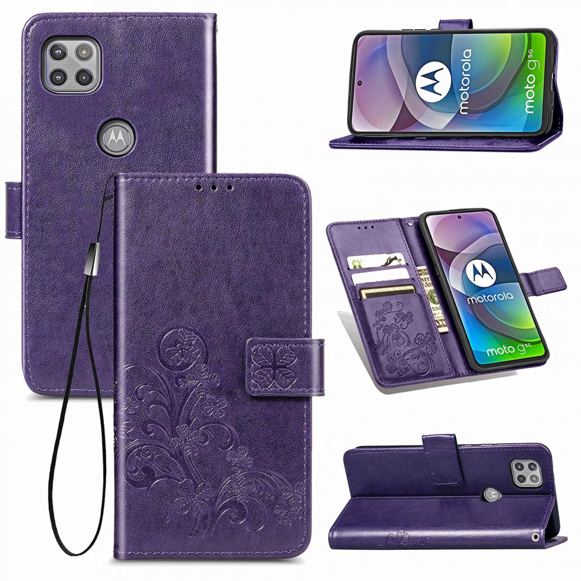 OtterBox - Moto G 5G Housse Etui Coque de protection type portefeuille (lys) [Violet] - Coque, étui smartphone