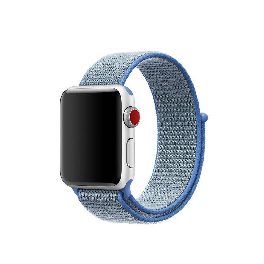 marque generique - Bracelet en nylon avec velcro pourApple Watch Series 4 40mm/Series 3/2/1 38mm - Bleu clair - Autres accessoires smartphone