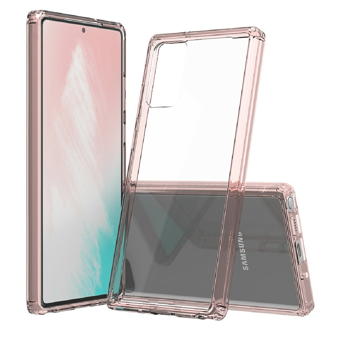 Other - Coque en TPU + acrylique hybride coloré anti-rayures à bord doux rigide rose pour votre Samsung Galaxy Note 20/Note 20 5G - Coque, étui smartphone