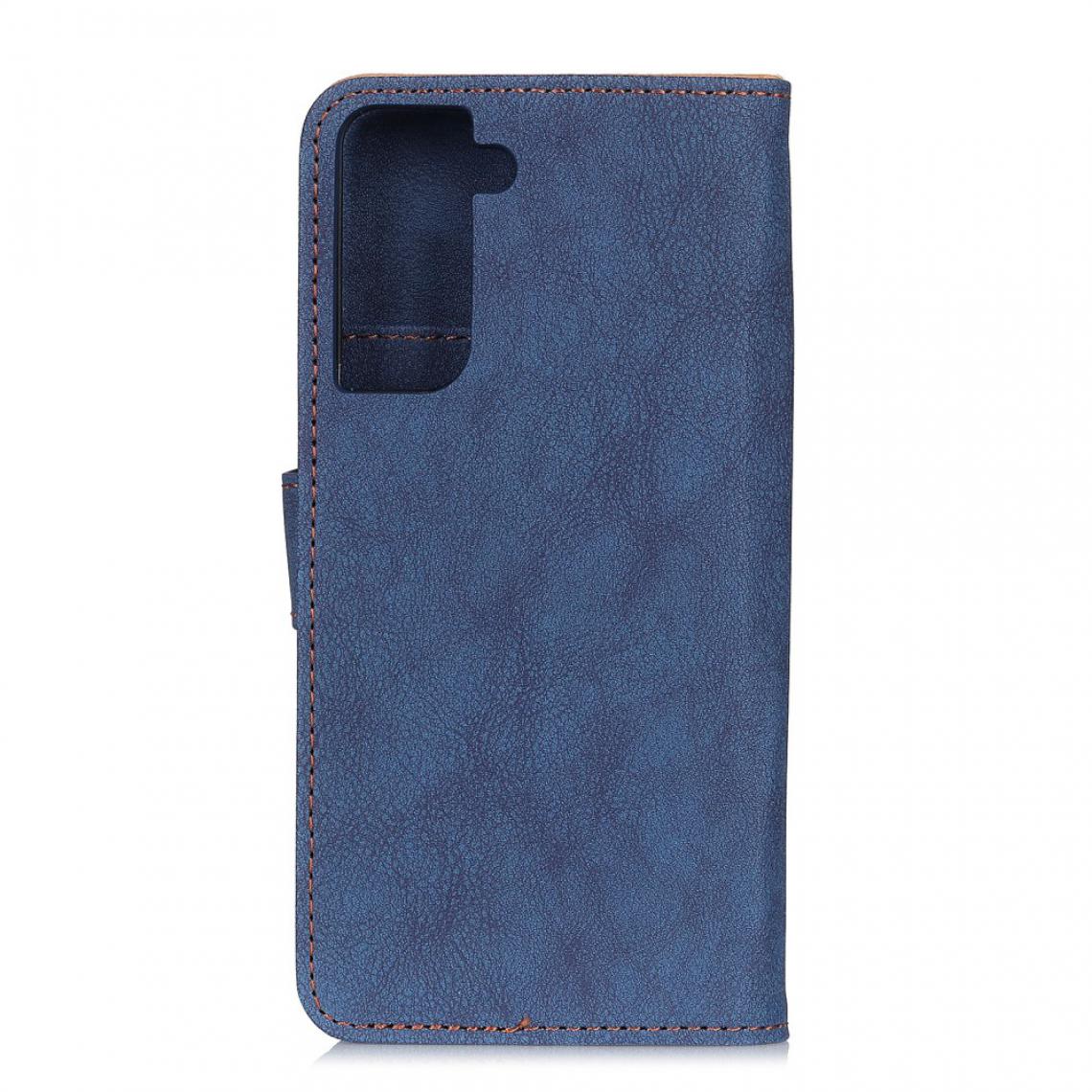 Other - Etui en PU couture de style rétro avec support bleu pour votre Samsung Galaxy S30 - Coque, étui smartphone