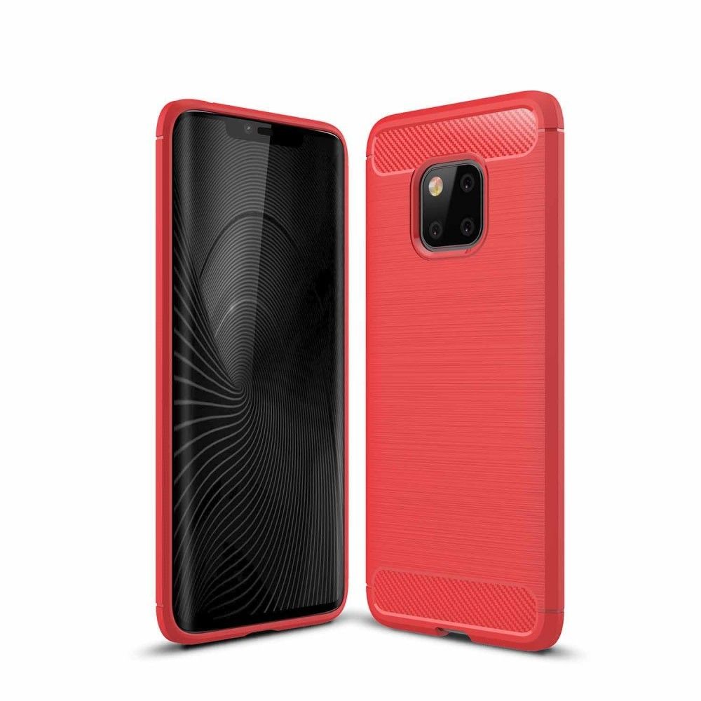 marque generique - Coque en TPU gel de fibre de carbone rouge pour votre Huawei Mate 20 Pro - Autres accessoires smartphone