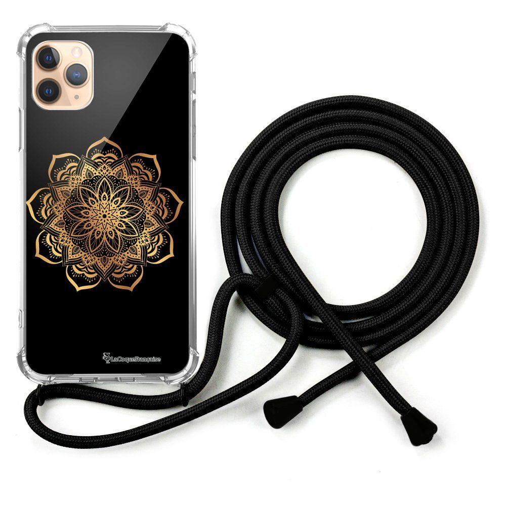 La Coque Francaise - Coque cordon iPhone 11 Pro cordon noir Dessin Mandala Or La Coque Francaise. - Coque, étui smartphone