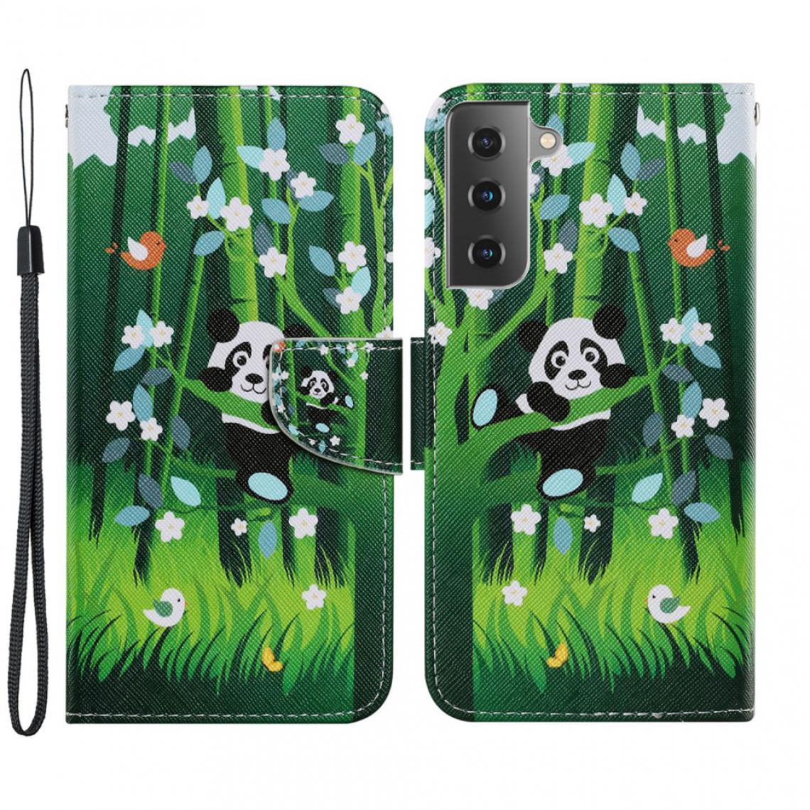 Other - Etui en PU Impression de motifs avec support panda et bambou pour votre Samsung Galaxy S21 FE - Coque, étui smartphone