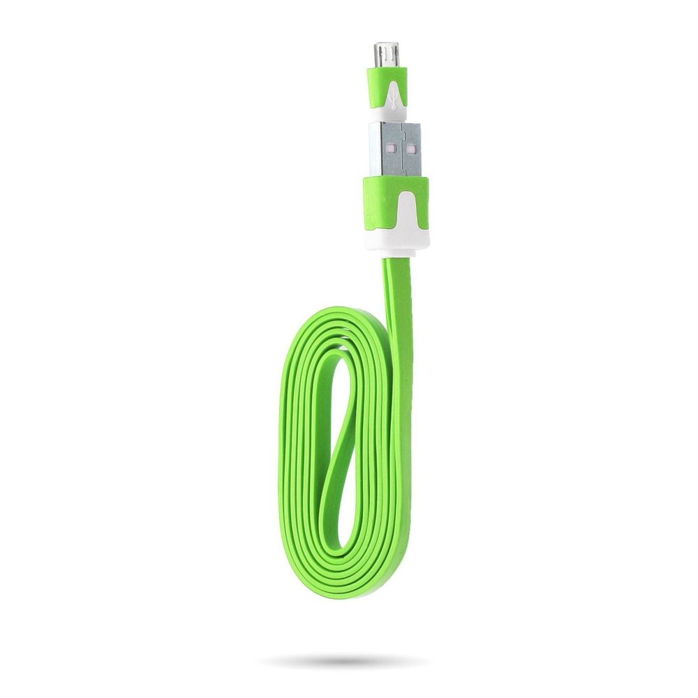 Shot - Cable Chargeur pour ALCATEL 1C USB / Micro USB 1m Noodle Universel Connecteur Syncronisation (VERT) - Chargeur secteur téléphone