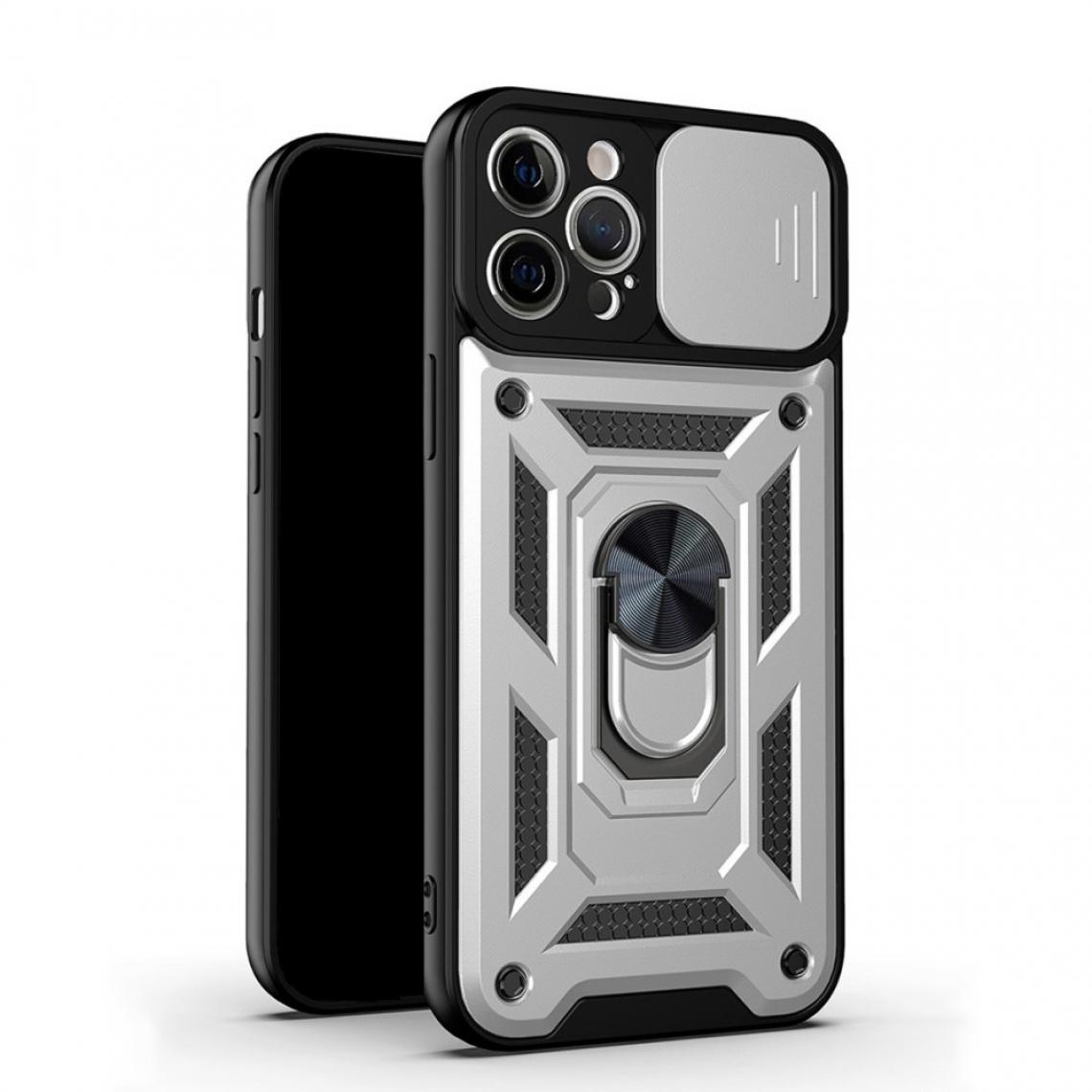 Other - Coque en TPU Glissière de caméra antichoc avec support de bague argent pour votre Apple iPhone 12 Pro - Coque, étui smartphone