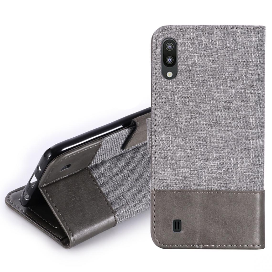 Wewoo - Housse Coque Etui en cuir avec rabat horizontal pour Galaxy M10 MUXMA MX102 fonction Supportfente carte et portefeuille Gris - Coque, étui smartphone