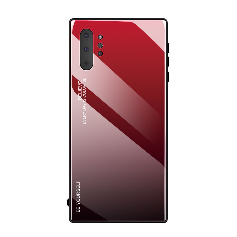 marque generique - Coque en verre trempé antichoc unique pour Samsung Galaxy Note 10 - Noir&Rouge - Autres accessoires smartphone
