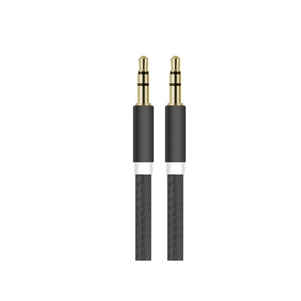 Shot - Cable Jack/Jack Metal pour ALCATEL 1C Smartphone Voiture Musique Audio Double Jack Male 3.5 mm Universel (NOIR) - Batterie téléphone