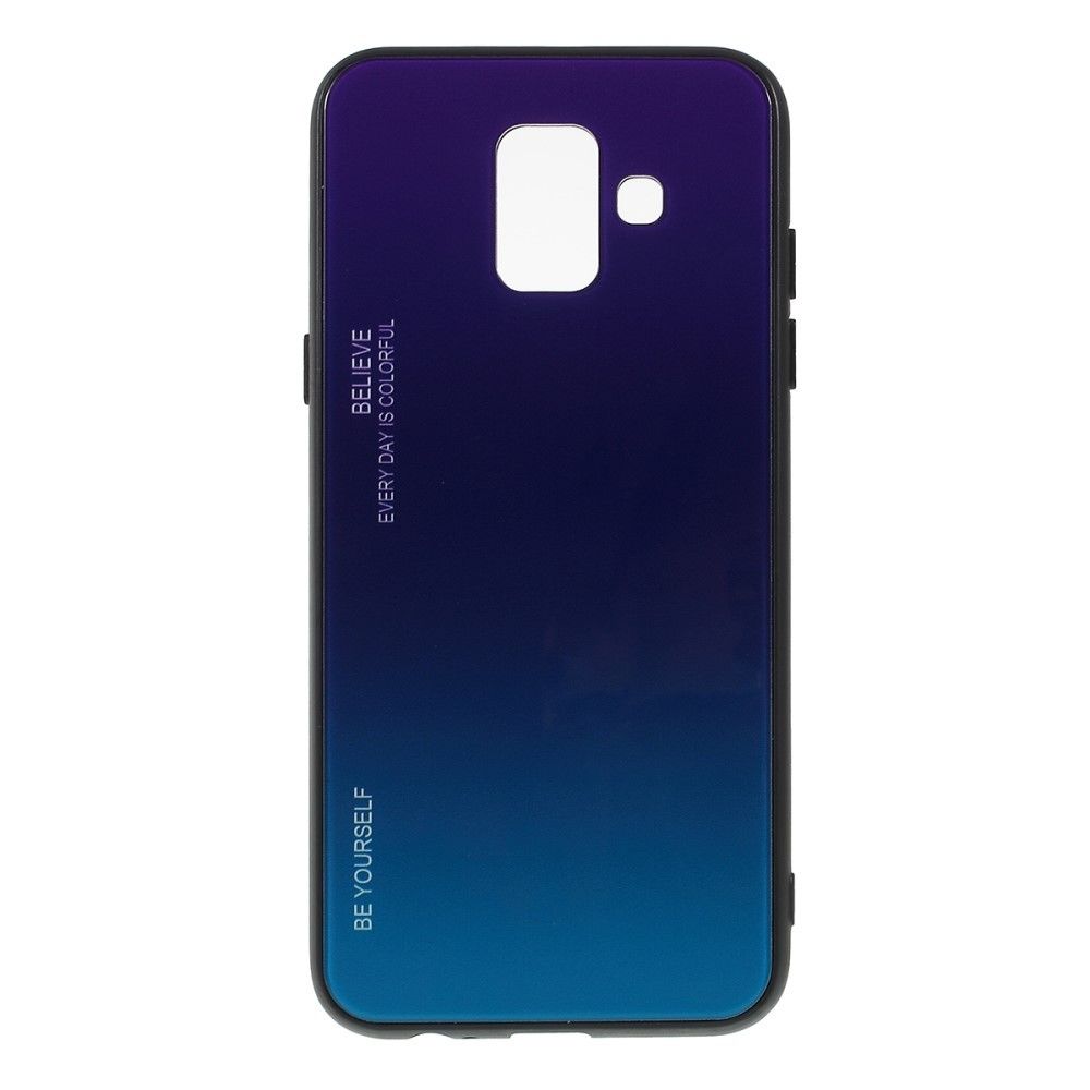marque generique - Coque en TPU verre de couleur dégradé violet/bleu pour votre Samsung Galaxy A6 (2018) - Coque, étui smartphone