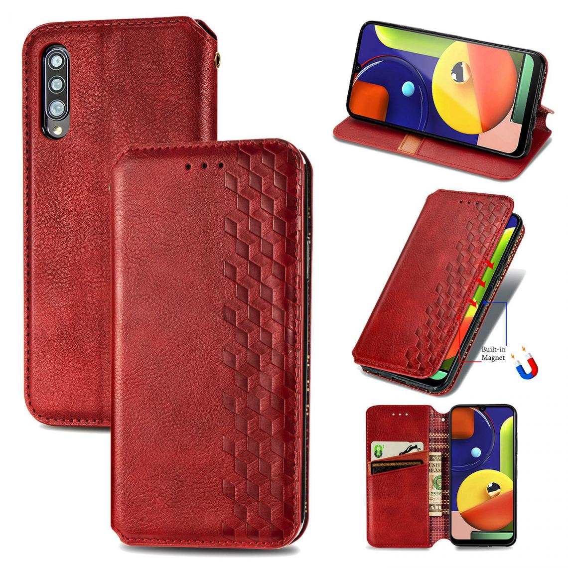 OtterBox - Samsung Galaxy A30S Housse Etui Coque de protection type portefeuille (tressée) [Rouge] - Coque, étui smartphone
