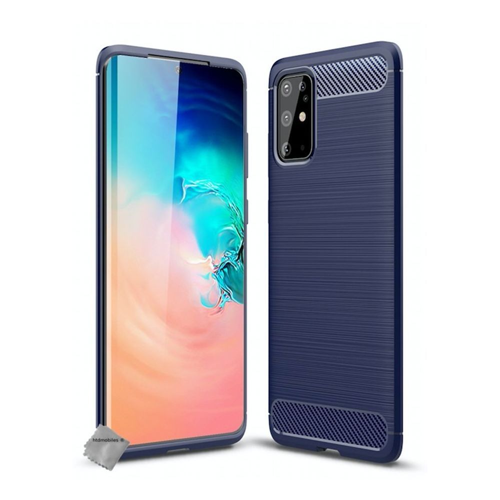 Htdmobiles - Housse etui coque silicone gel carbone pour Samsung Galaxy S20 Plus + film ecran - BLEU FONCE - Autres accessoires smartphone