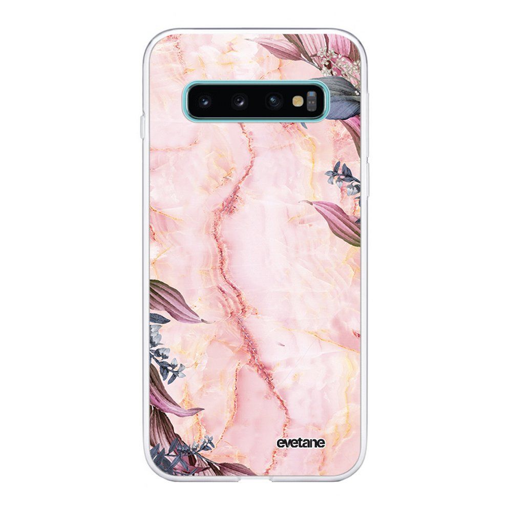 Evetane - Coque Samsung Galaxy S10 souple transparente Marbre Fleurs Motif Ecriture Tendance Evetane. - Coque, étui smartphone