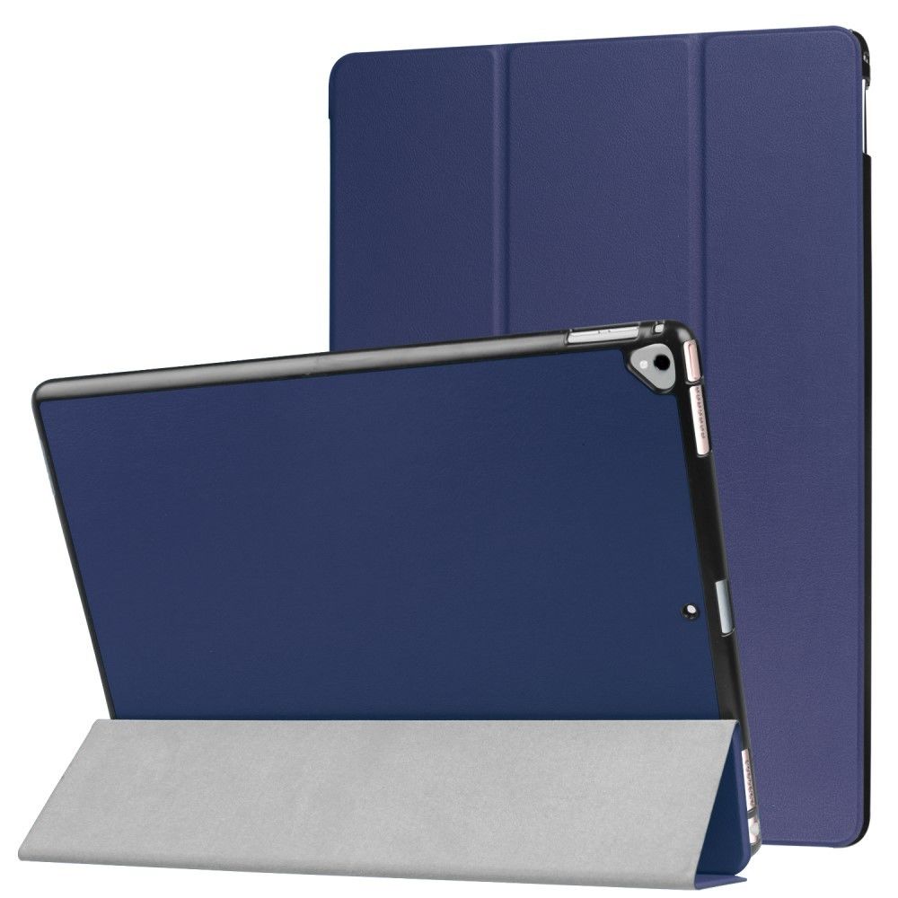 marque generique - Etui en PU stand smart en trois volets bleu sombre pour votre Apple iPad Pro 12.9 - Coque, étui smartphone