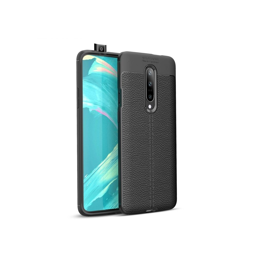 Wewoo - Coque Souple antichoc TPU Litchi pour OnePlus 7 noir - Coque, étui smartphone